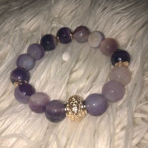 Purple agate stone bracelet